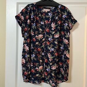 Philosophy‎ Navy Floral Chiffon Sleeveless Top, Women’s Size XXL